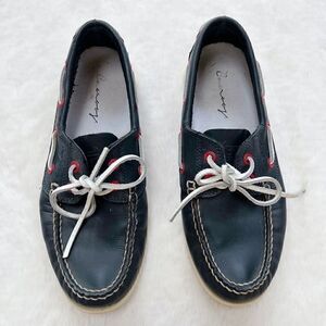 Canoos Golf Shoes Boat Shoe Style Leather Preppy Navy Blue Red size women’s 8